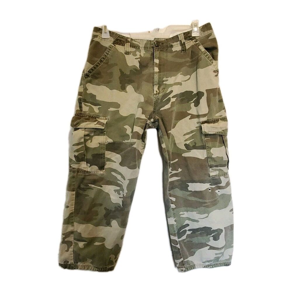 Open Trial Pants Mens Size 38x30 Camouflage‎ Distressed